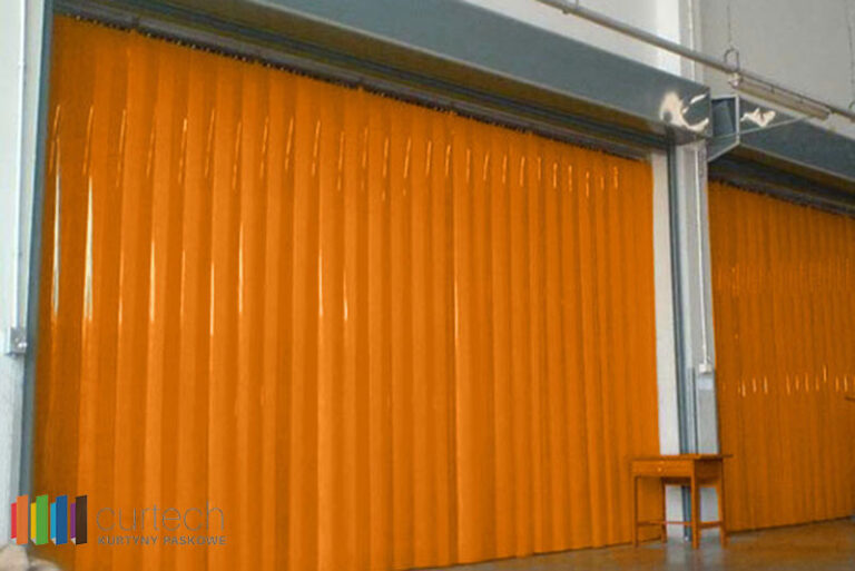 Pomarańczowa kurtyna paskowa z folii 300x3mm